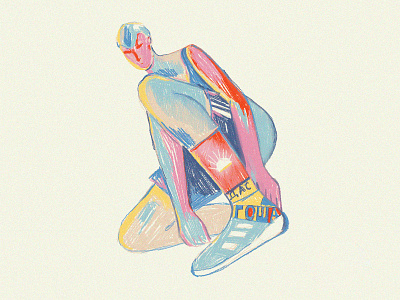 Gosha Rubchinskiy Illustration art artwork blue boy design fashion illustraion illustrator photoshop red sneakers yellow