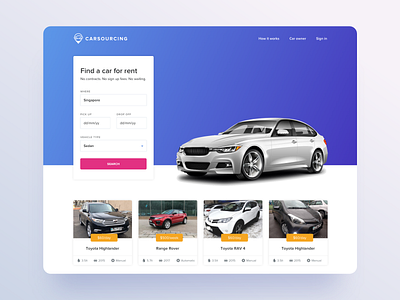 Car rental website automobile car design platform ui ux web webdesign website