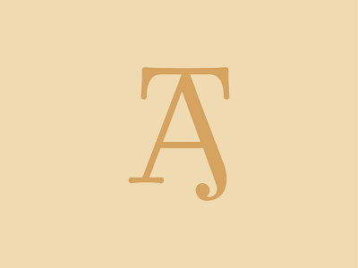 TJA branding design flat icon illustration letters logo monogram peach typography vector