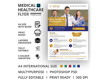 Medical Health Care Flyer Template business flyer business flyer design clinic flyer company flyer corporate flyer dental flyer flyer design flyer template hospital flyer markting flyer medical medical flyer print template