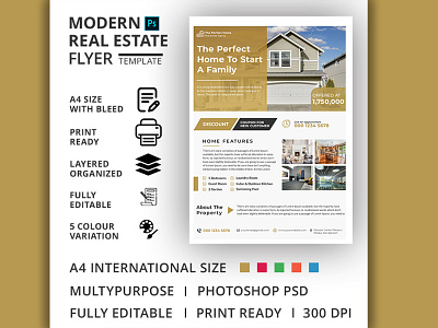 Real Estate Flyer Template branding design business flyer business flyer design company flyer corporate flyer flyer flyer design flyer template home flyer home sale markting flyer print template real estate agency real estate agent real estate company flyer real estate flyer realtor