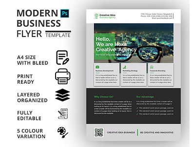 CREATIVE & MODERN CORPORATE FLYER TEMPLATE branding design business flyer business flyer design company flyer corporate flyer flyer flyer design flyer template markting flyer print template