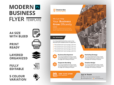 CREATIVE & MODERN CORPORATE FLYER TEMPLATE