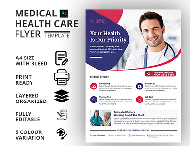 HEALTHCARE & MEDICAL FLYER TEMPLATE business flyer business flyer design clinic clinic flyer company flyer corporate flyer dental dental flyer flyer design health care flyer markting flyer medical medical care medical design medical flyer