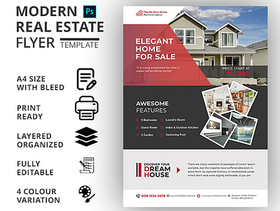 Real Estate Flyer Template business flyer business flyer design company flyer corporate flyer flyer flyer design flyer template markting flyer real estate real estate agency real estate agent real estate flyer