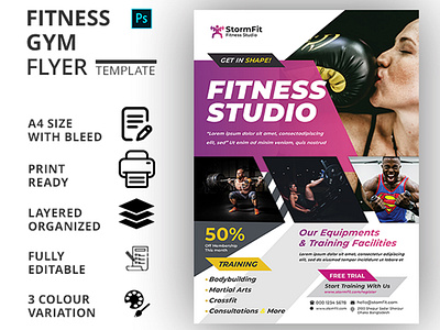 FITNESS (GYM) FLYER TEMPALTE