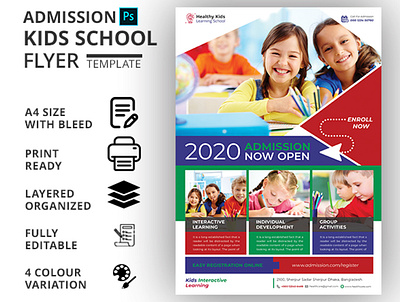 ADMISSION KIDS SCHOOL FLYER branding design business flyer business flyer design company flyer corporate flyer flyer flyer design flyer template markting flyer print template