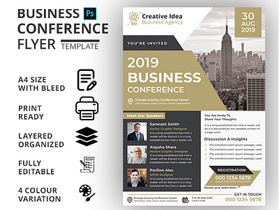 BUSINESS CONFERENCE FLYER branding design business flyer business flyer design company flyer corporate flyer flyer flyer design flyer template markting flyer print template