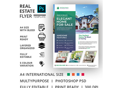 Real Estate Flyer Template advertisement advertising agency agent broker commercial flyer home house leaflet lease loan magazine marketing mortgage negotiator newspaper open poster professional