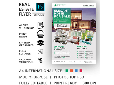 Real Estate Flyer Template advertisement advertising agency agent broker commercial flyer home house leaflet lease loan magazine marketing mortgage negotiator newspaper open poster professional