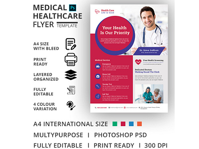 Medical Healthcare Flyer Template care clinic clinic flyer dental dental flyer dentist doctor emergency equipment fitness flyer health health care flyer healthcare flyer hospital hospital flyer leaflet medical medical flyer medical flyer template