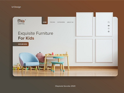 Landing Page For Kids' Furniture Website branding creative design design kids landing page landing page design mobile ui ui ui design uidesign uiux ux web web design