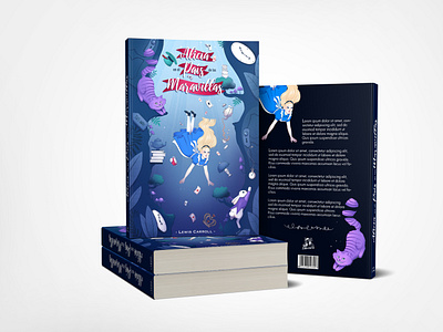 Alice in Wonderland book cover illustration