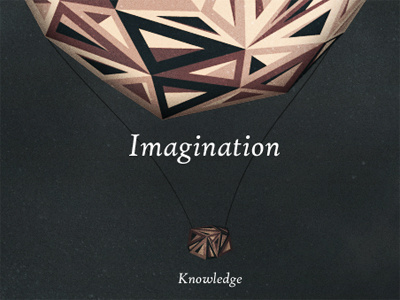 Knowledge vs Imagination concept creative for fun hot air balloon imagination knowledge poster traingles