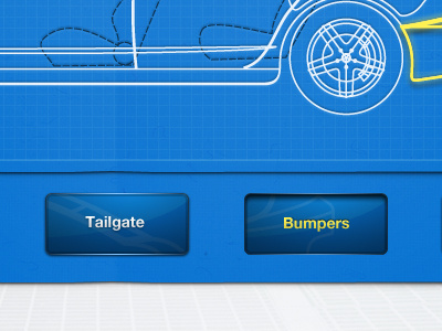 Bumpers blue buttons car design motor parts tool ui vehicle website