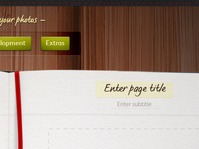 Scrapbook - adding content @coolpink book buttons design paper texture web website wood