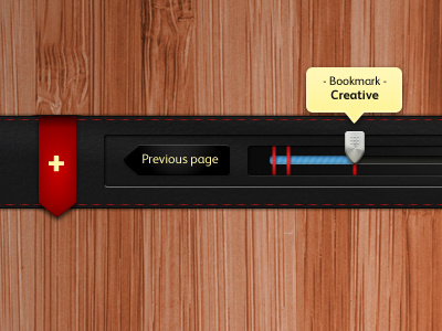 Bookmark slider @coolpink button creative design interface ribbon slider texture tooltip ui web website wood
