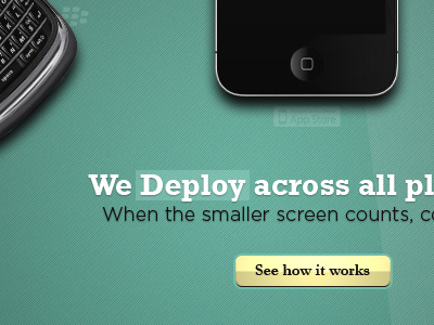 D for Deploy blackberry creative cta design green iphone promo web website yellow
