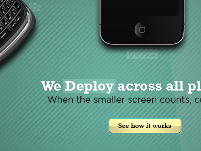 D for Deploy green yellow promo web design website creative iphone blackberry cta