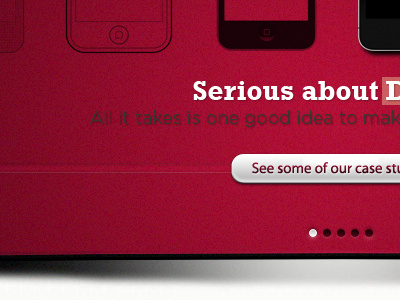 Splash of red button concept design detail iphone promo red shadow ui web website