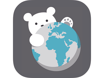Polar bear~ bear browser flat icon world