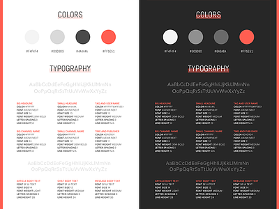 Working on a style guide color style typography