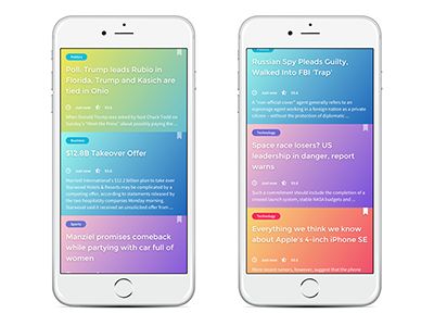 Colorful colorful colorful app article colorful gradient list news