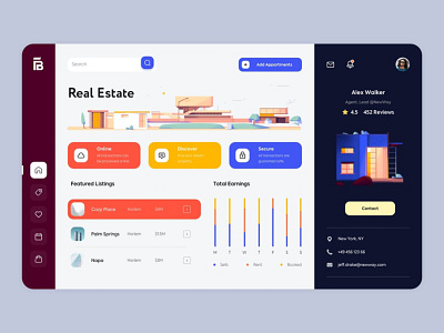 Real-estate Dashboard UI app design design graphic design ui ux web website