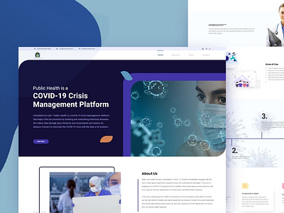 COVID-19 Management Platform Website Landing Page UI Design