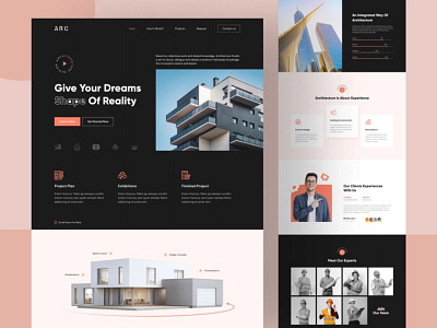 ArcoDesk Architecture Landing Page Website UI Design