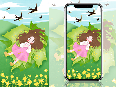 Spring~ design illustration web