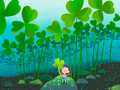 Looking for the four-leaf clover key design illustration