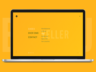 New website menu bold cases menu navigation new peakfijn typography website yellow