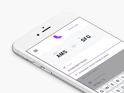 Search Airport airport flight minimal plane purple search seatswap typography ui ux