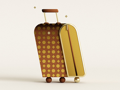 🧳 3dillustration c4d geometric geometry illustration louis vuitton louisvuitton louisvuittonluggage louisvuittonsuitcase luggage minimal travel