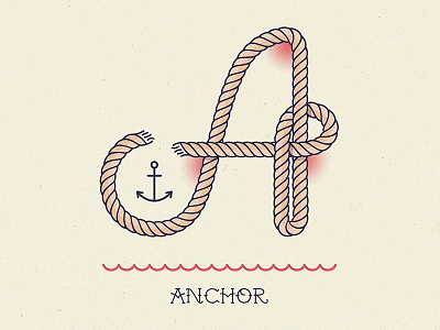 Ahoy! Letter A ahoy illustration rope sailor typography