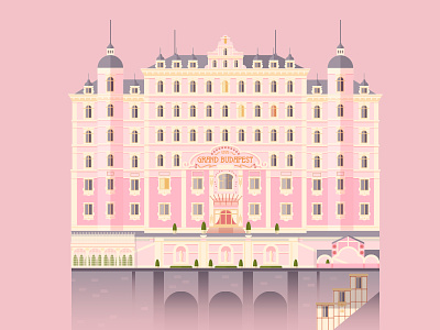 The Grand Budapest Hotel · 1 budapest flat grand grand budapest hotel hotel illustration pink wes anderson