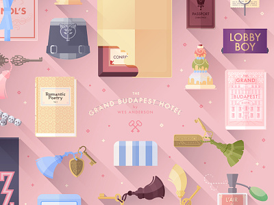 The Grand Budapest Hotel · 6 budapest flat grand budapest hotel hotel illustration pattern pink wes anderson