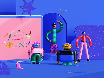 “How to buy, assemble and set up a Mommy” 3d illustration 3dcharacter 3dcolorful c4d character character design colorfulillustration colourful geometric geometry illustration kids minimal toys wooden toys
