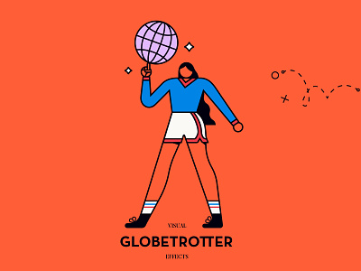Globetrotter 🏀 ball basket basketball branding character character design colorful colorful illustration colourful game geometric geometry globetrotter illustration logo minimal sports vector
