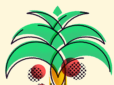 "There are always coconuts for those who want to see them" charley harper coconuts flamingo gaudi matisse palm tree pattern quote texture tropical