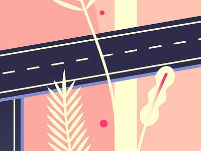 Peek-a-boo! jungle nature paths pink poster road wip