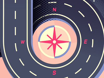 It's all about the details compass dots halftone pink ride road traffic
