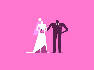 Tiny character exploration bride character character design groom pink wedding