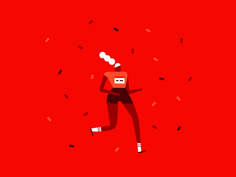 Tiny character exploration character character design confetti girl race red run runner woman