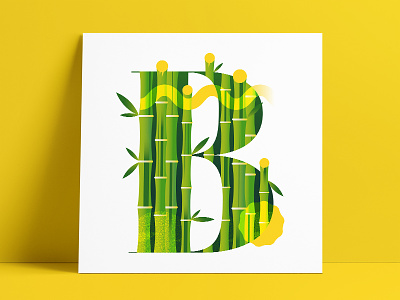 36 Days B • Bambusa Emeiensis🎋 36days b 36daysoftype 36daysoftype05 bamboo bambusa emeiensis botanic botanicalillustration flower geometry plants yellow