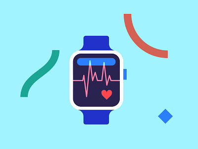 ⌚ apple watch confetti geometric geometry gym heart heartbeats illustration iwatch running sports vector