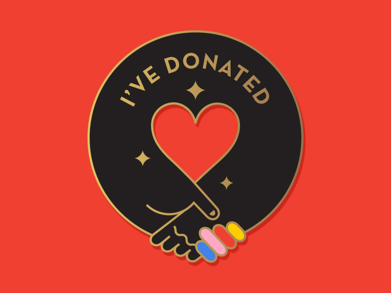 ♥️ cienpormexico colorful solidary caring supportive donation hands geometry minimal geometric enamelpin