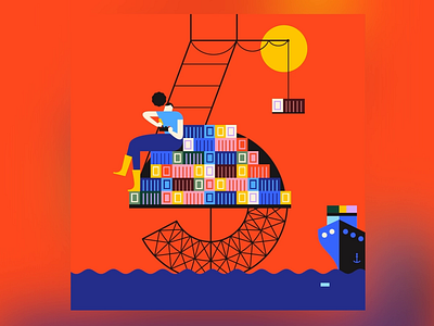 5 36daysoftype 36daysoftype 5 boat building building blocks cargo ship character character design city geometric geometry minimal sea ship