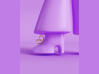 🔮 c4d character character design geometric geometry illustration minimal shoe shoelace violet